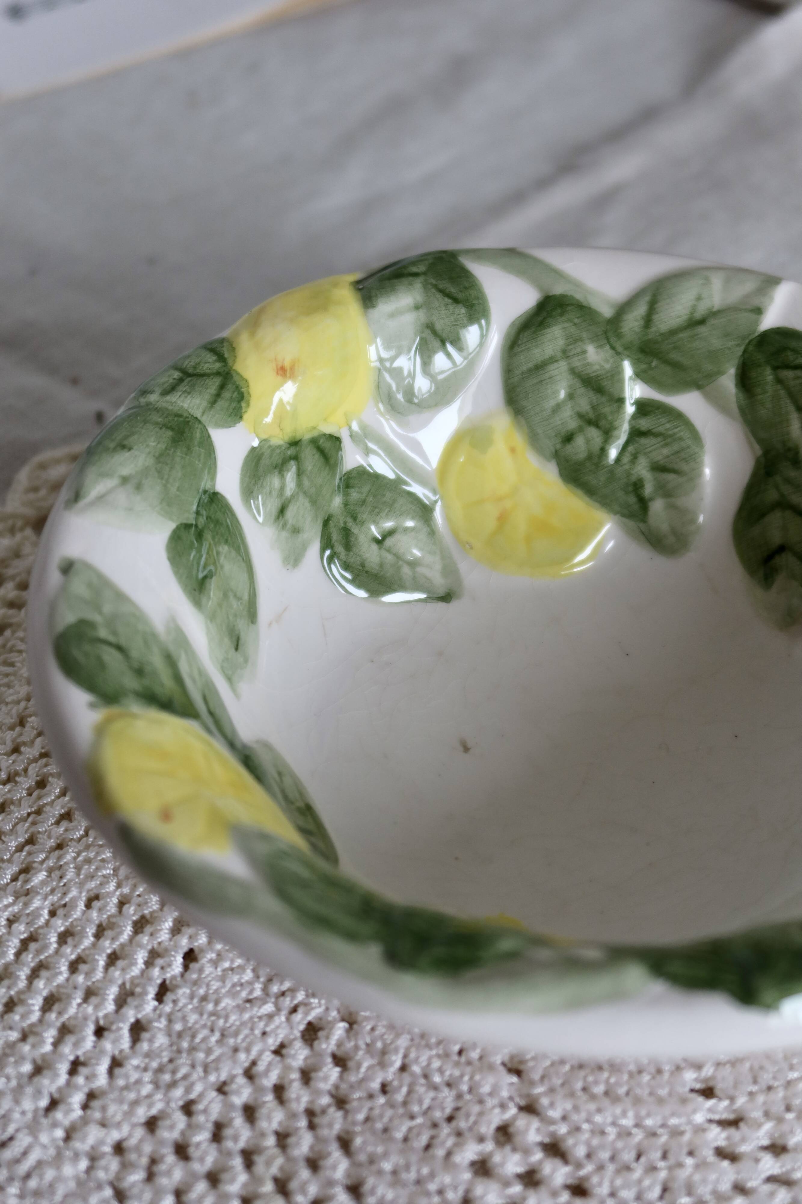 Vintage lemon slip dish