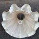 Vintage pleated scalloped lampshade — Cream fabric & floral embroidered trim