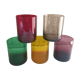 Set of 5 colored mouth-blown glasses 70's