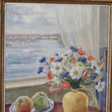 Nature morte avec vue par la fenêtre, par Gerhard Larsson, 1953