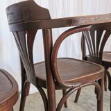 Set of 4 Vintage Bentwood Dining Chair: Mid-Century Thonet Style Armchair