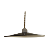 Black enamelled suspension - porcelain rosette