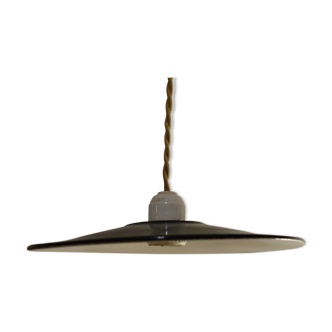 Black enamelled suspension - porcelain rosette