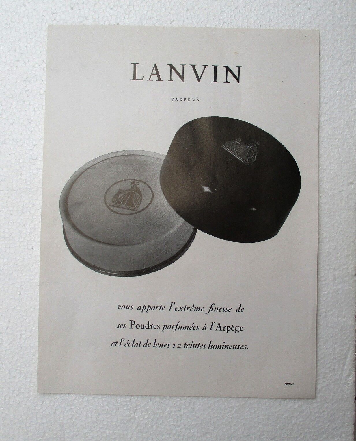 Old advertising lanvin 50s