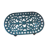 Dessous de plat ovale vert métal patiné