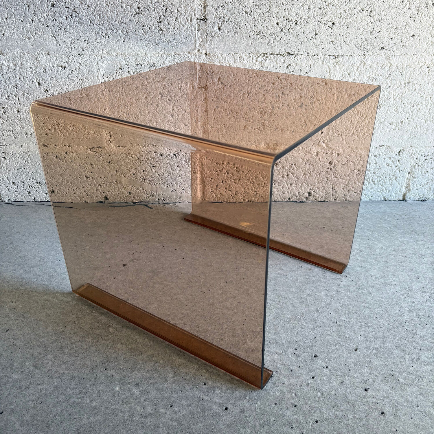 Smoked Plexiglass coffee table / side table, 1970.