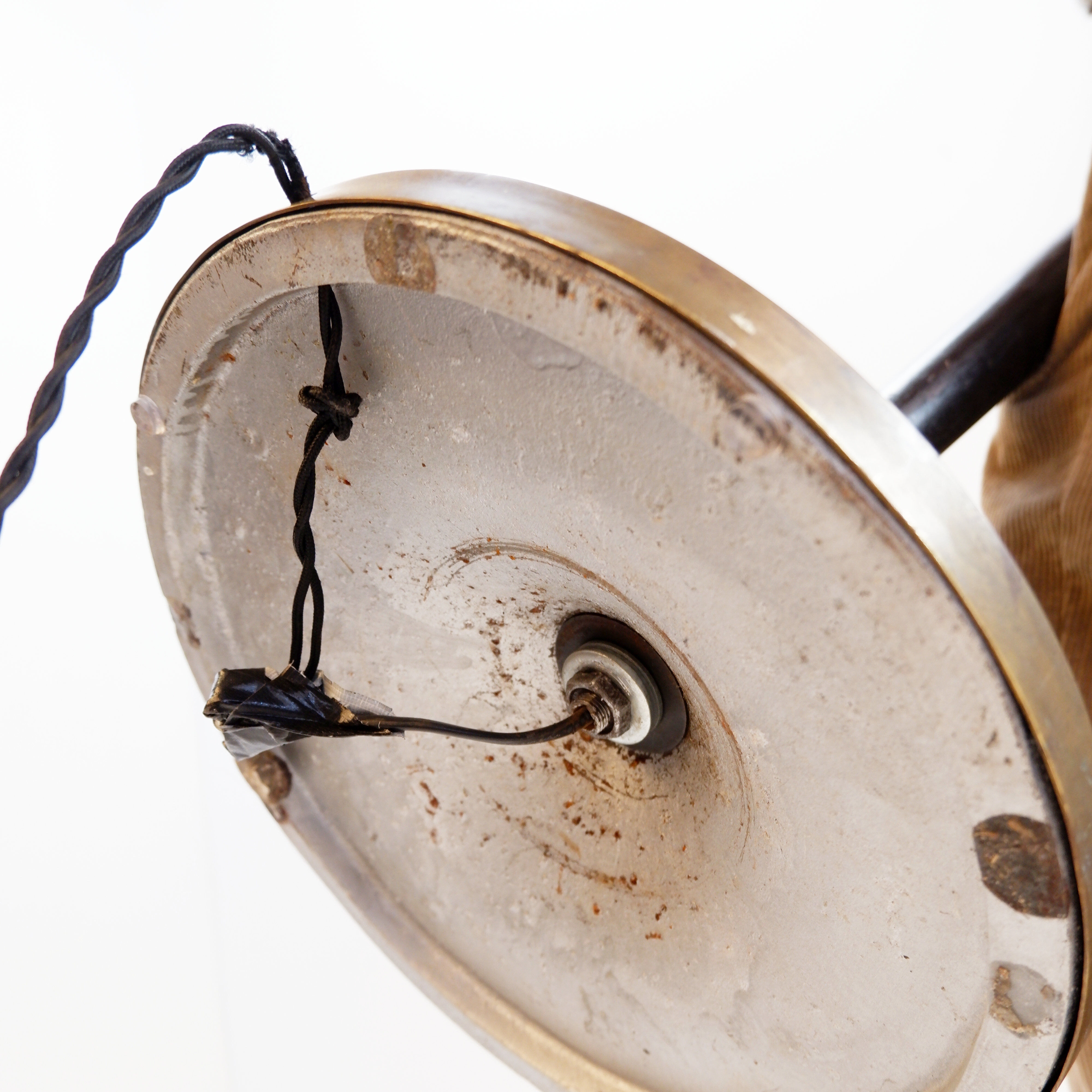 Art Deco metal and brass floor lamp