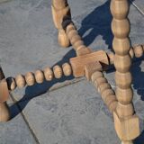 old small round oak table with can legs