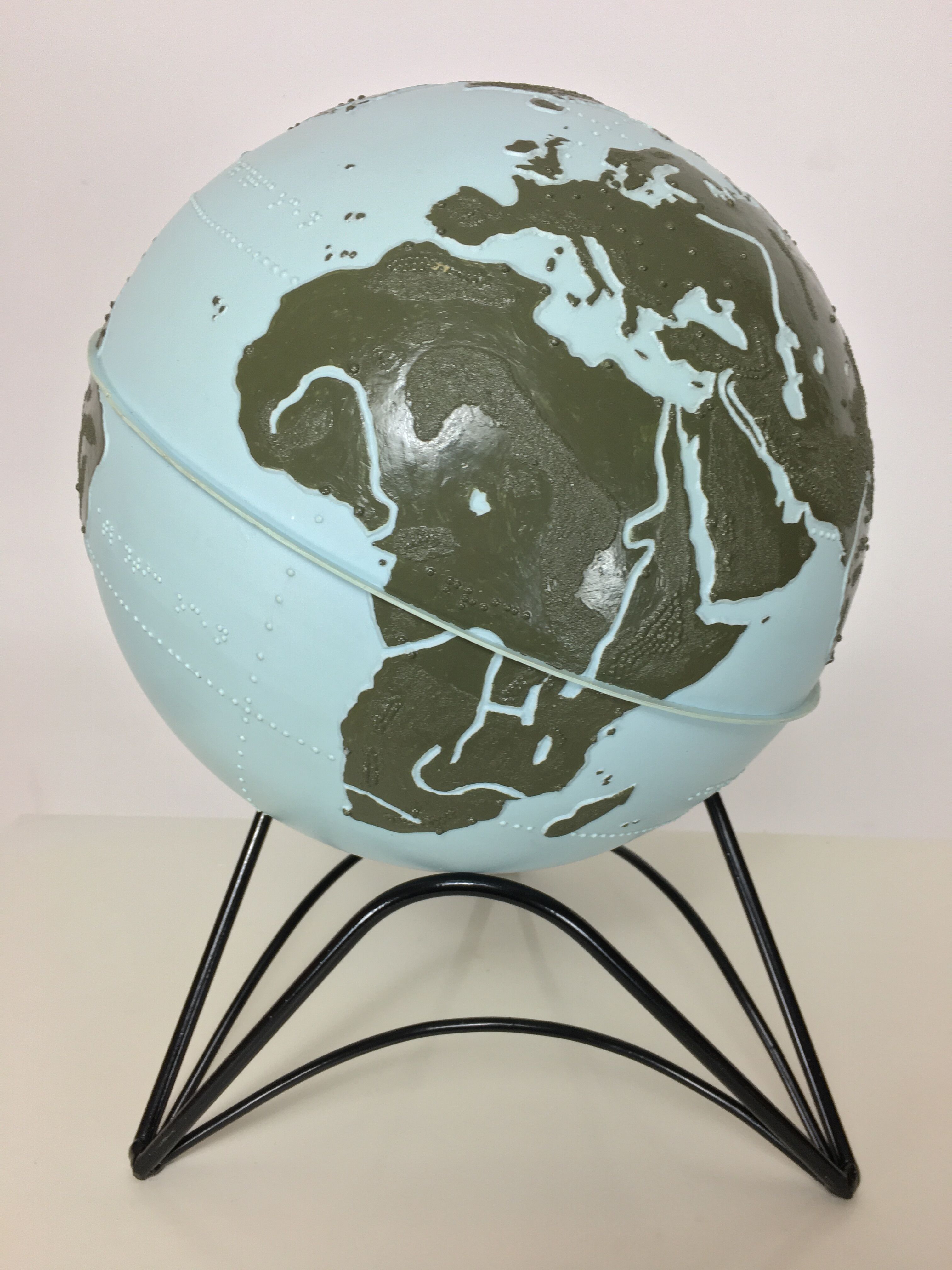 Earth globe in vintage Braille for the visually impaired