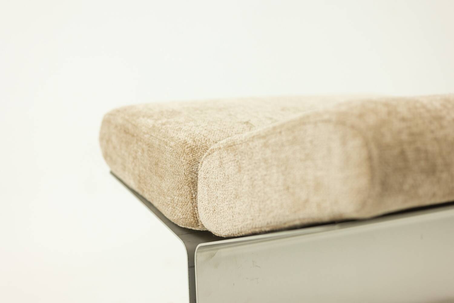 Paul Geoffroy for Uginox. Pair of brushed steel stools. Circa 1970.