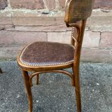 Pair of restaurant chairs bent wood imitation leather 50s