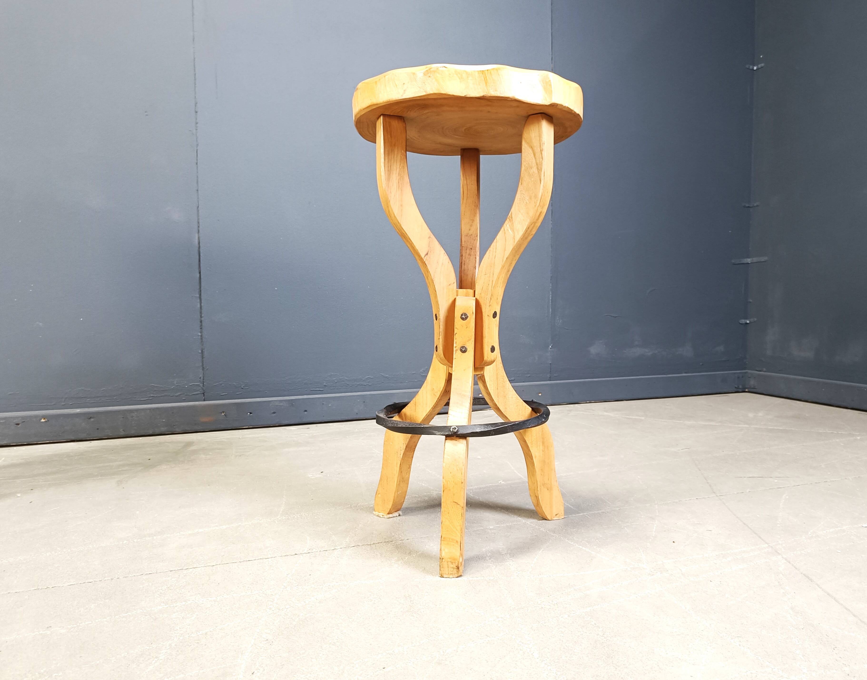 Mid century brutalist bar stools, 1960s - set of 4