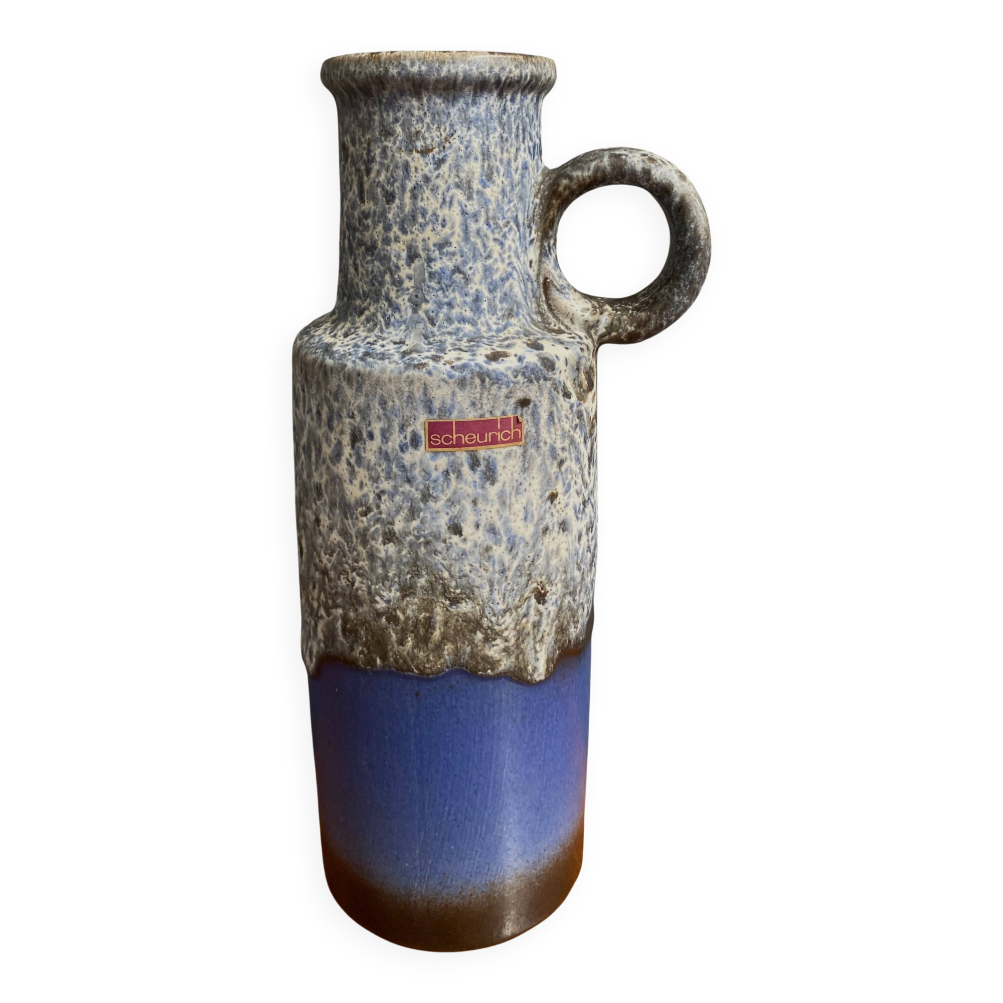 Vase Scheurich modèle 401-28 bleu et gris