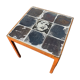 Vintage mahogany & ceramic enamel side table jens thirslund, kähler ceramic (hak), denmark