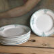 9 dessert plates Saint Amand 4003 art nouveau décor blue-green
