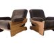 Set of 2 vintage brown brutalist armchairs / individual armchairs