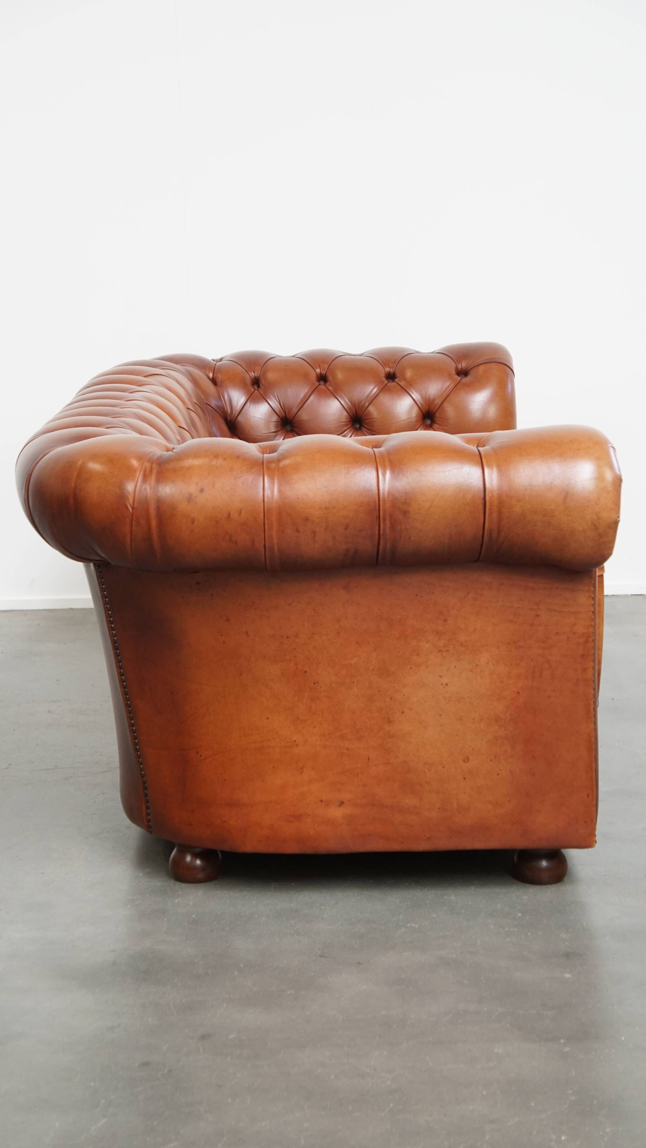 English style cowhide Chesterfield sofa