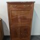 Secretary with a drop-leaf in Louis XVI style made of mahogany and royal red marble.
