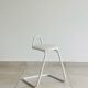 Tabouret blanc en metal et simili cuir