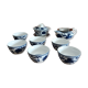 Gaiwan traditional chinese tea set in blue and white porcelain