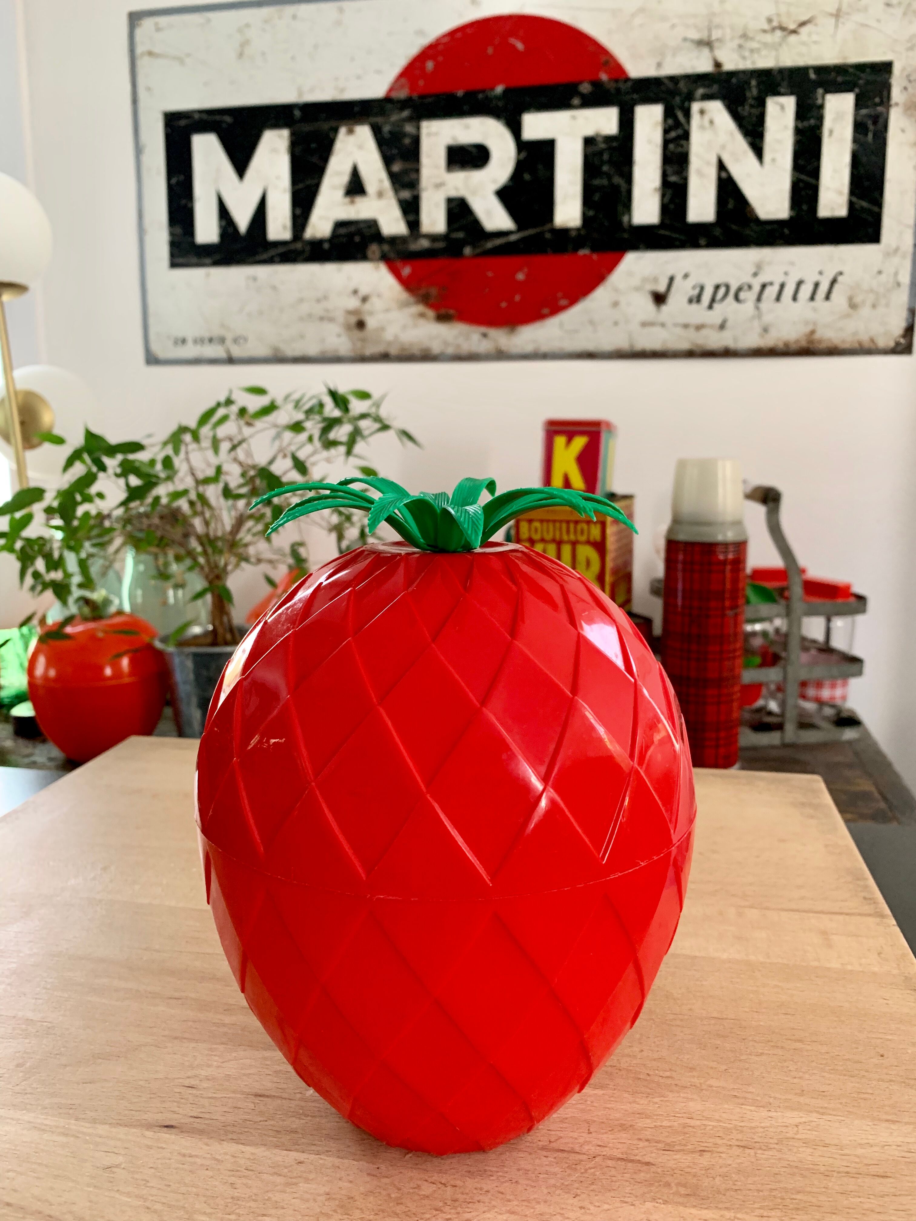 Vintage red pineapple ice bucket