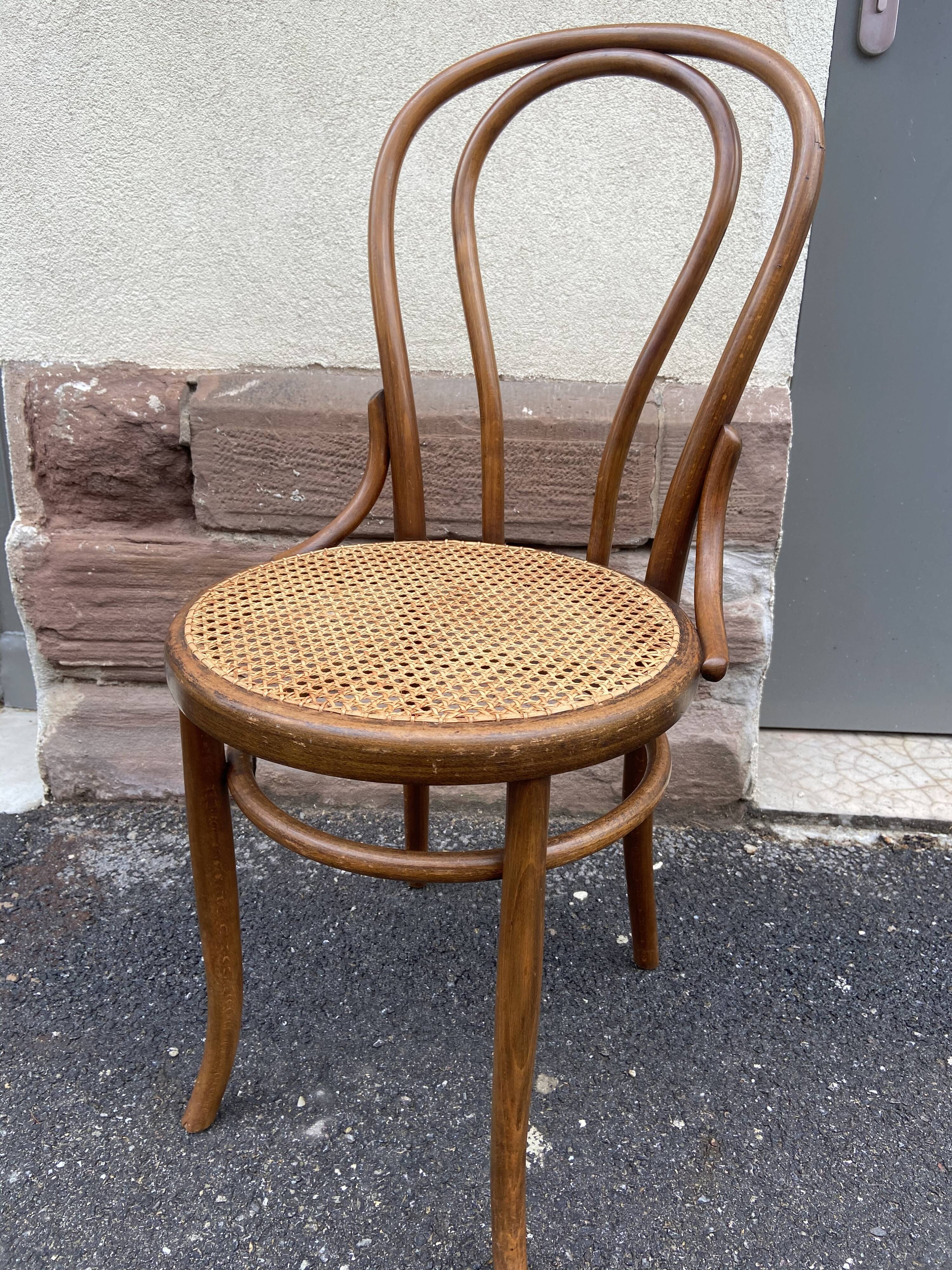 Vintage curved wooden bistro chair
