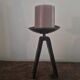 Brutalist candle holder from the '60s, made of cast iron and copper from the former GDR.