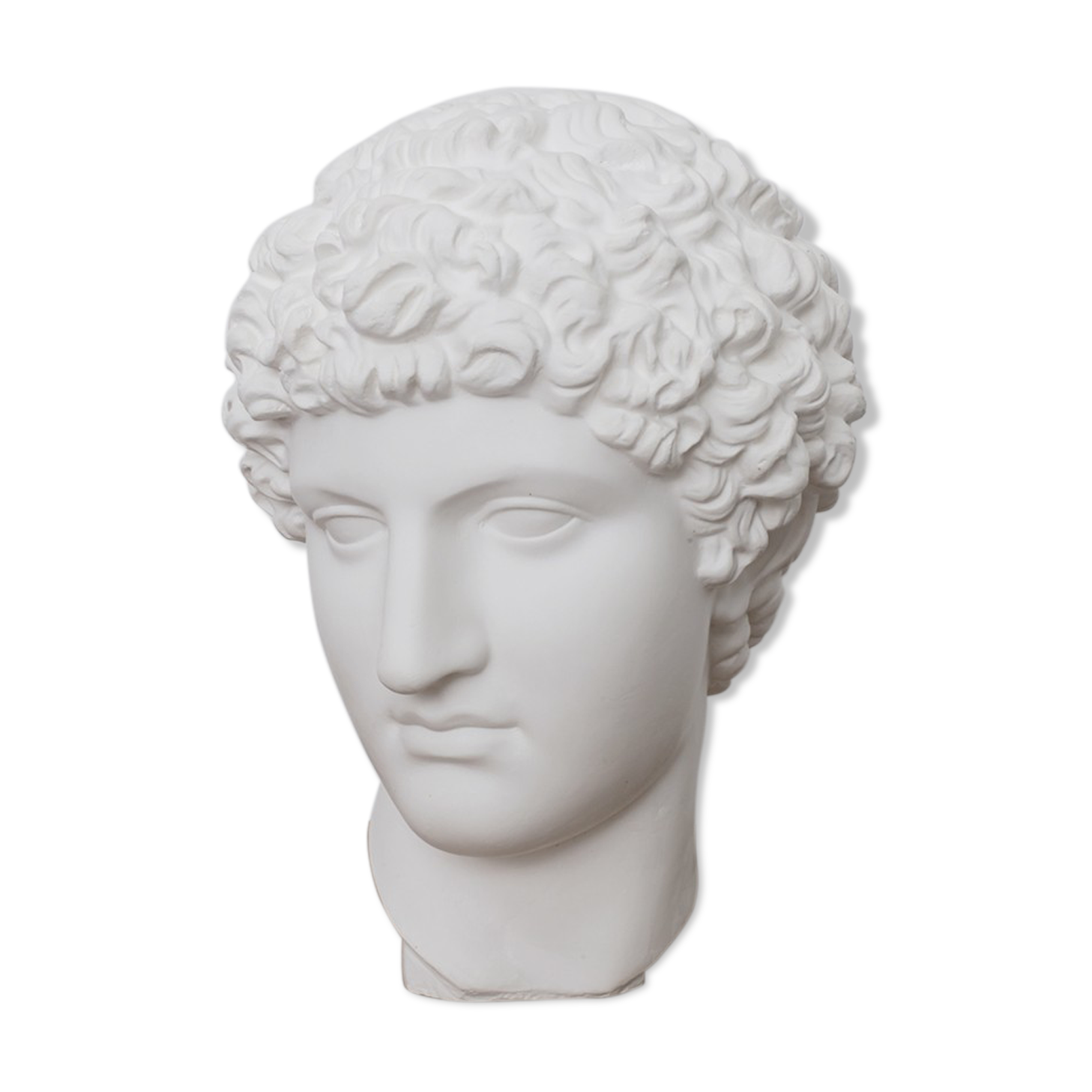 Greek head in matt white plaster