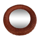 Ancien miroir rond en rotin des années 80