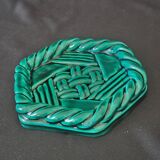 Varnished ceramic trivet from Vallauris and 2 bottle coasters.