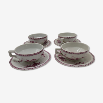 Set of 4 coffee cups from the Bernardaud house in Limoges