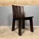 Chaises de salle à manger brutalistes et modernistes des années 70 en bois marron architectural