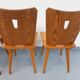 Set of 4 vintage brutalist wooden chairs from the 60s