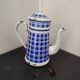 Antique BB Frères enamelled sheet metal coffee maker, Damier model