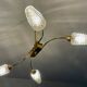 Lustre laiton doré à 4 tulipes Arlus 1950