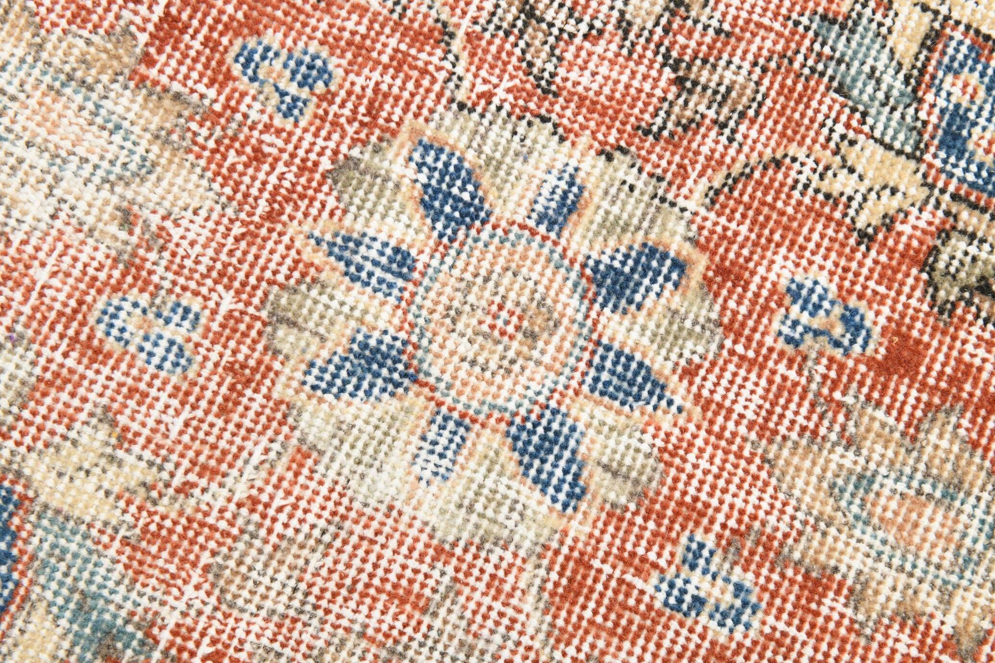 5x9 Pale Red & Blue Shabby Chic Vintage Turkish Rug, 151x259Cm SK5619