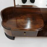 1930s art deco toilet cabinet with mirror in walnut, czechoslovakia