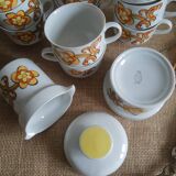 Ensemble 11 tasses à café, sucrier et pichet à lait Wunsiedel Bavaria vintage