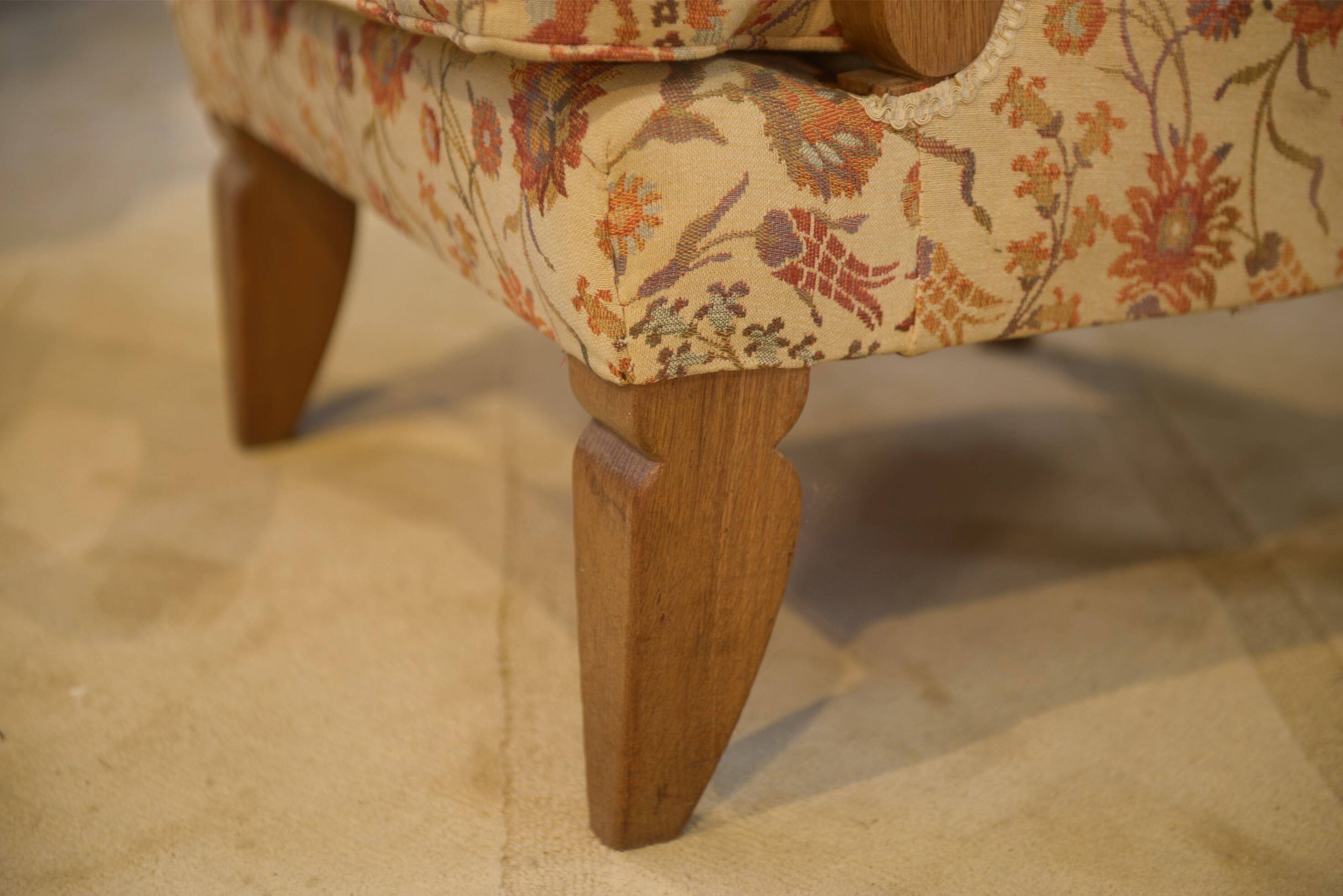 Set of 2 Bridge armchairs and one armchair attributed to Jules Leleu from the 1930s.