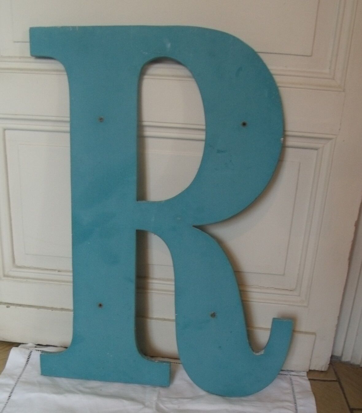 Wooden sign letter R