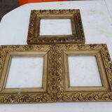 3 19th century gilded frames Wood and Stuk