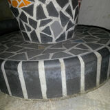 Table low pedestal 1950/70 in tiled concrete