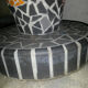 Table low pedestal 1950/70 in tiled concrete