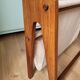 Scandinavian magazine rack exotic wood and linen