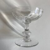 Set of 6 glasses of champagne 19th with flat sides and scales