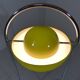Lampe de sol en pot de fleurs jaune Cosack des années 1960-70.