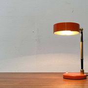 Mid-century minimalist orange table lamp, Italy, 1960s.