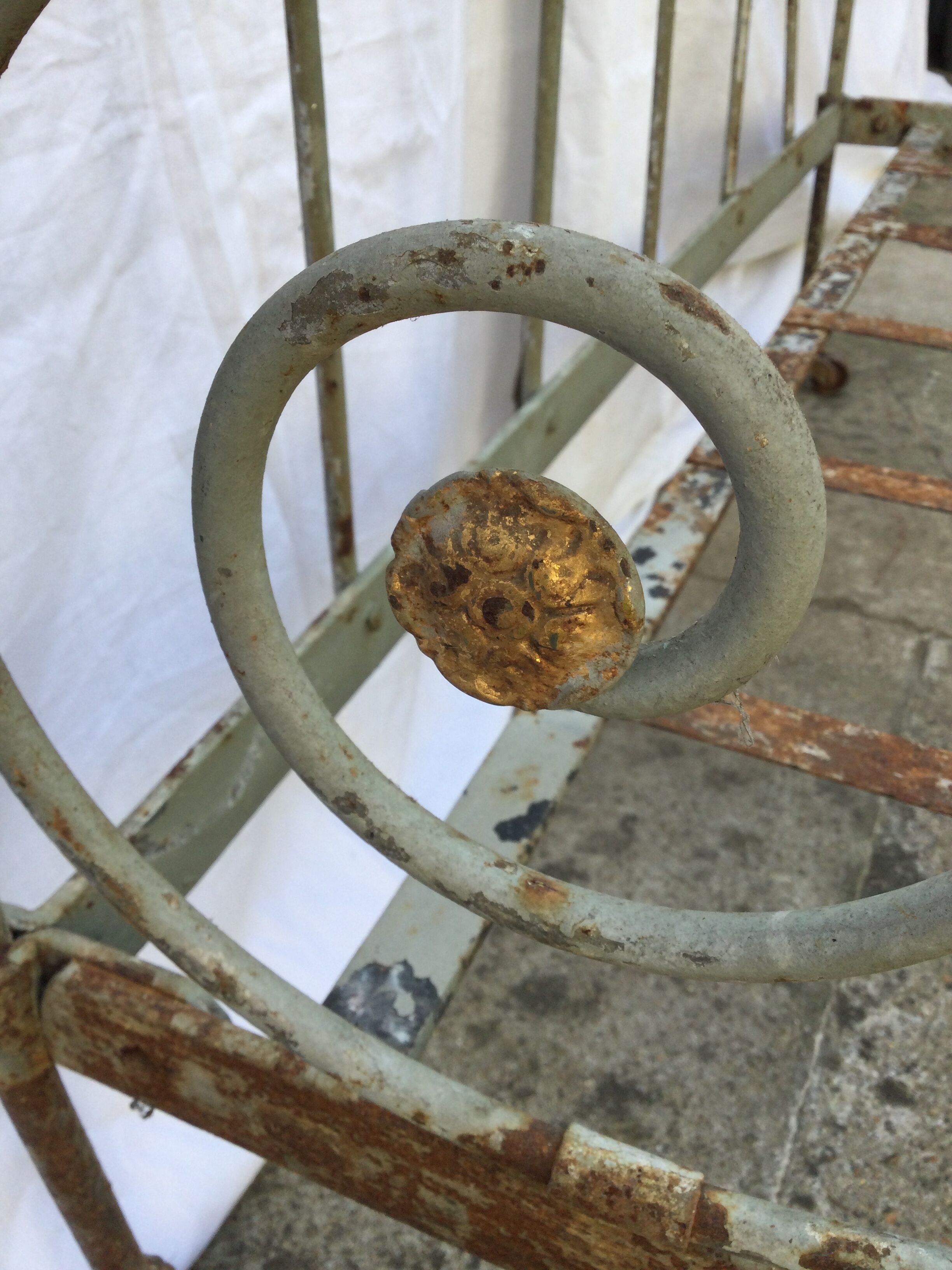 Wrought iron folding bed