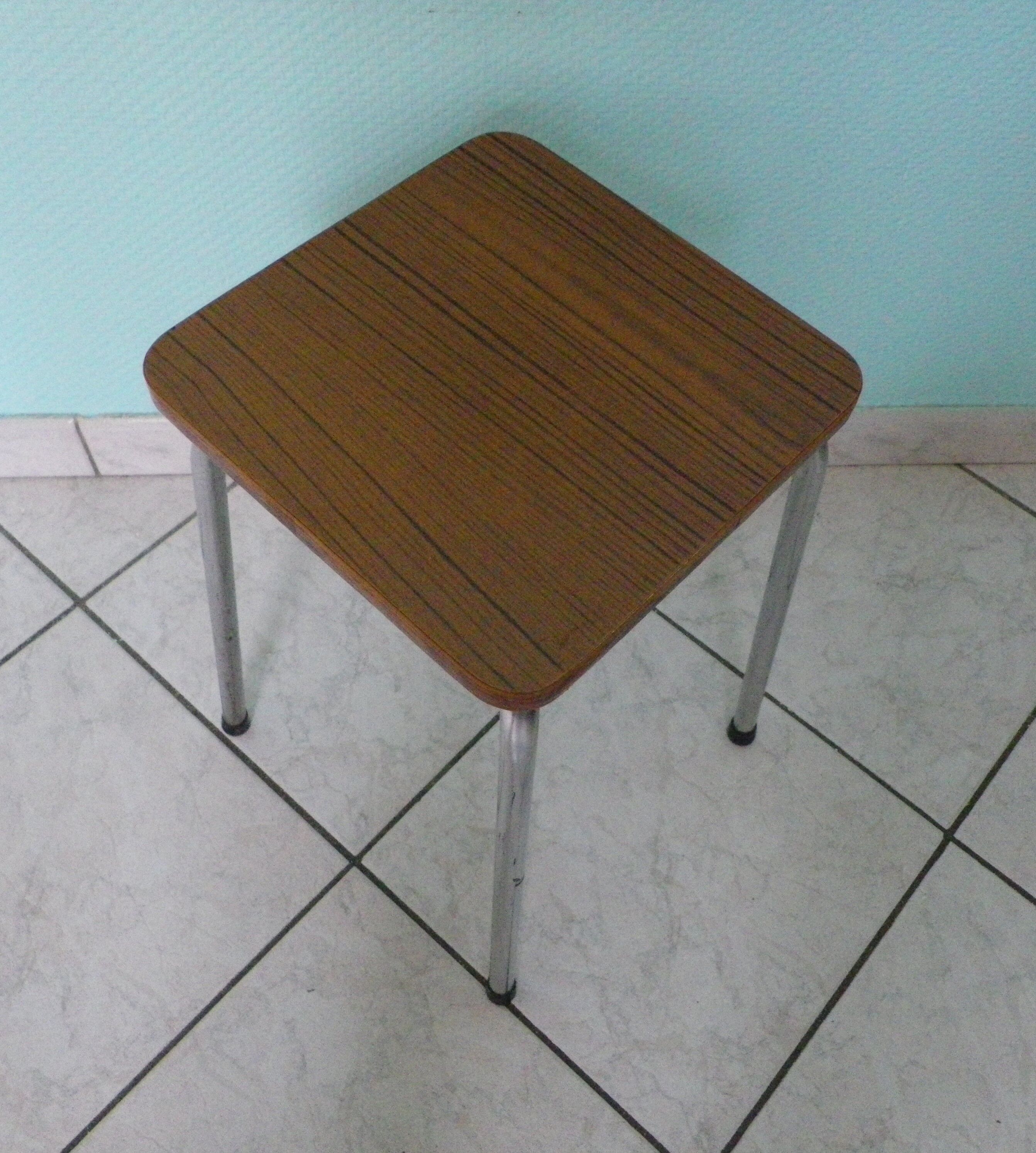 Black streaked brown formica stool 70