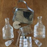 Serviteur complet composé de 5 pièces en verre avec support en inox